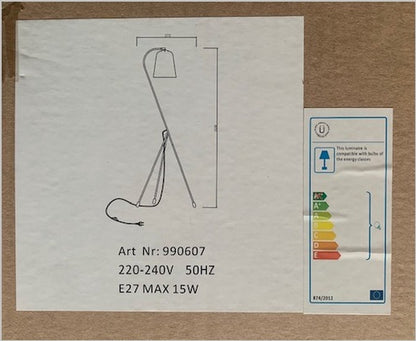 Hübsch -Stehlampe - 55 x 55 cm x H156 cm - Schwarz und Messing