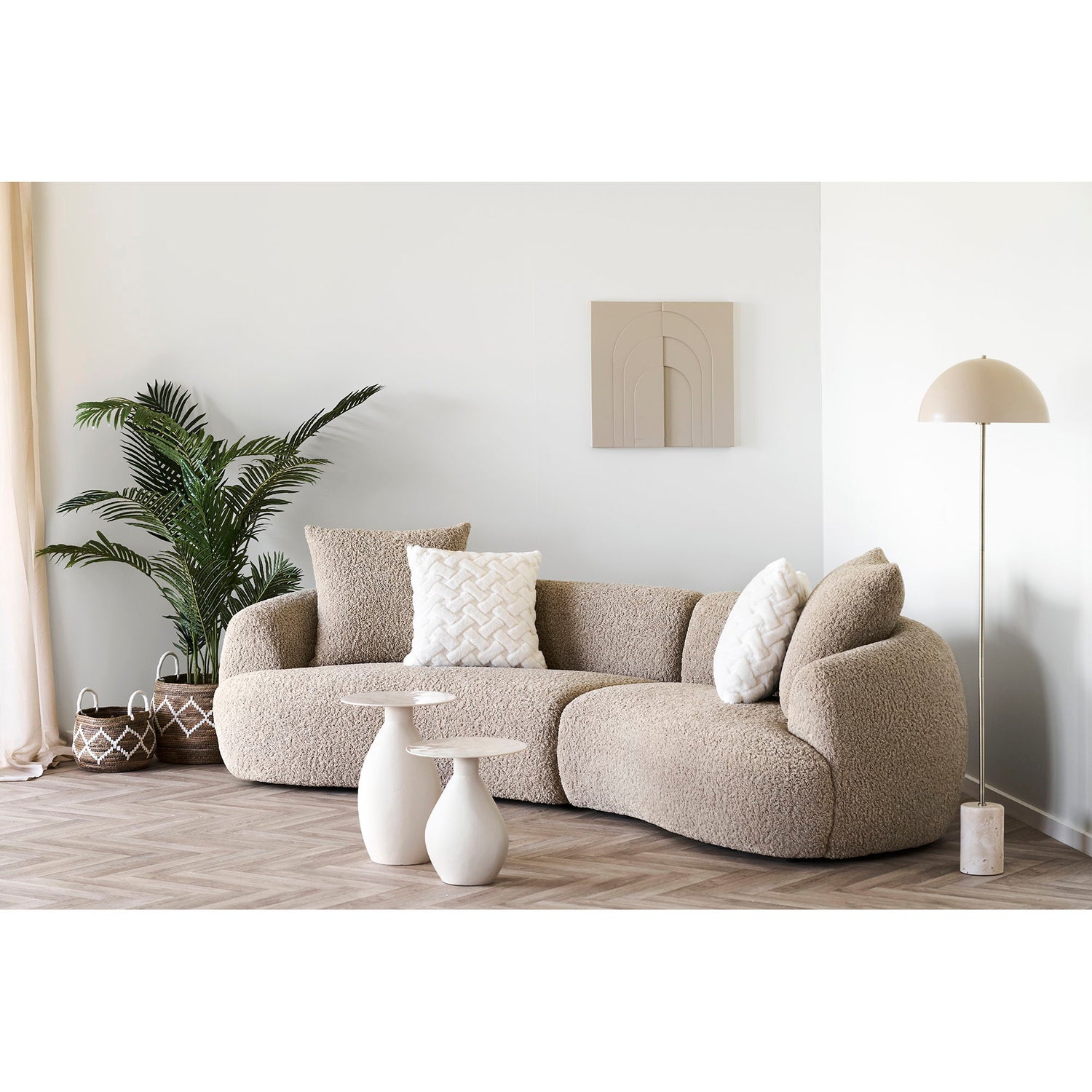 Dali Sofa - Sofa mit 4 Kissen, hellbraun