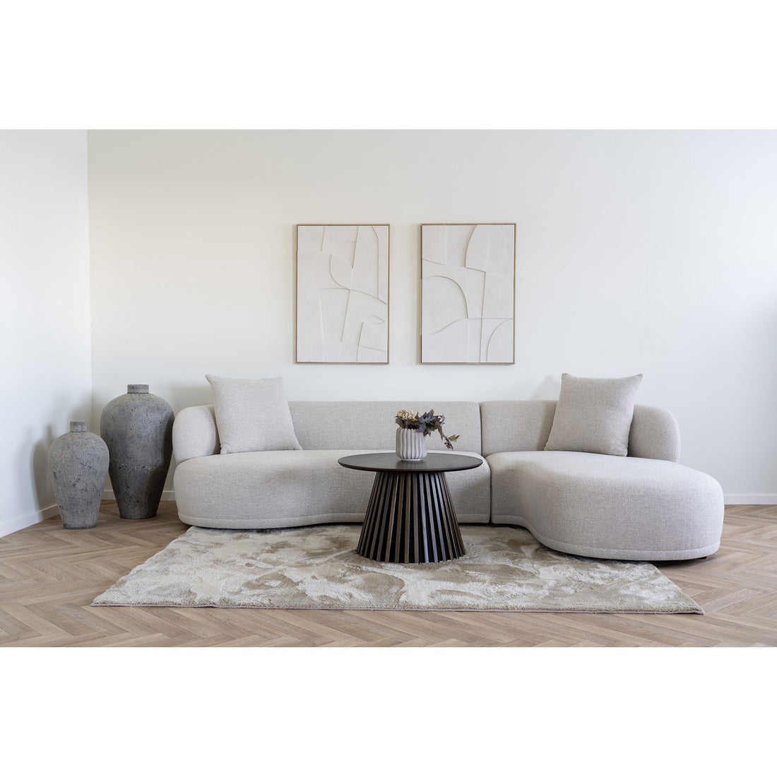 Kingston Lounge Sofa mit 2 Kissen, rechtsgerichtet, natur