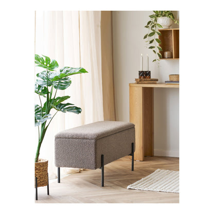 Watford Bench - Bank mit Lagerung, Bouclé, Brown 95x36.5x43 cm, HN1061
