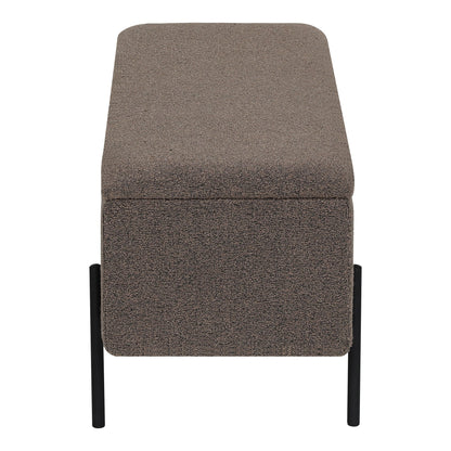 Watford Bench - Bank mit Lagerung, Bouclé, Brown 95x36.5x43 cm, HN1061