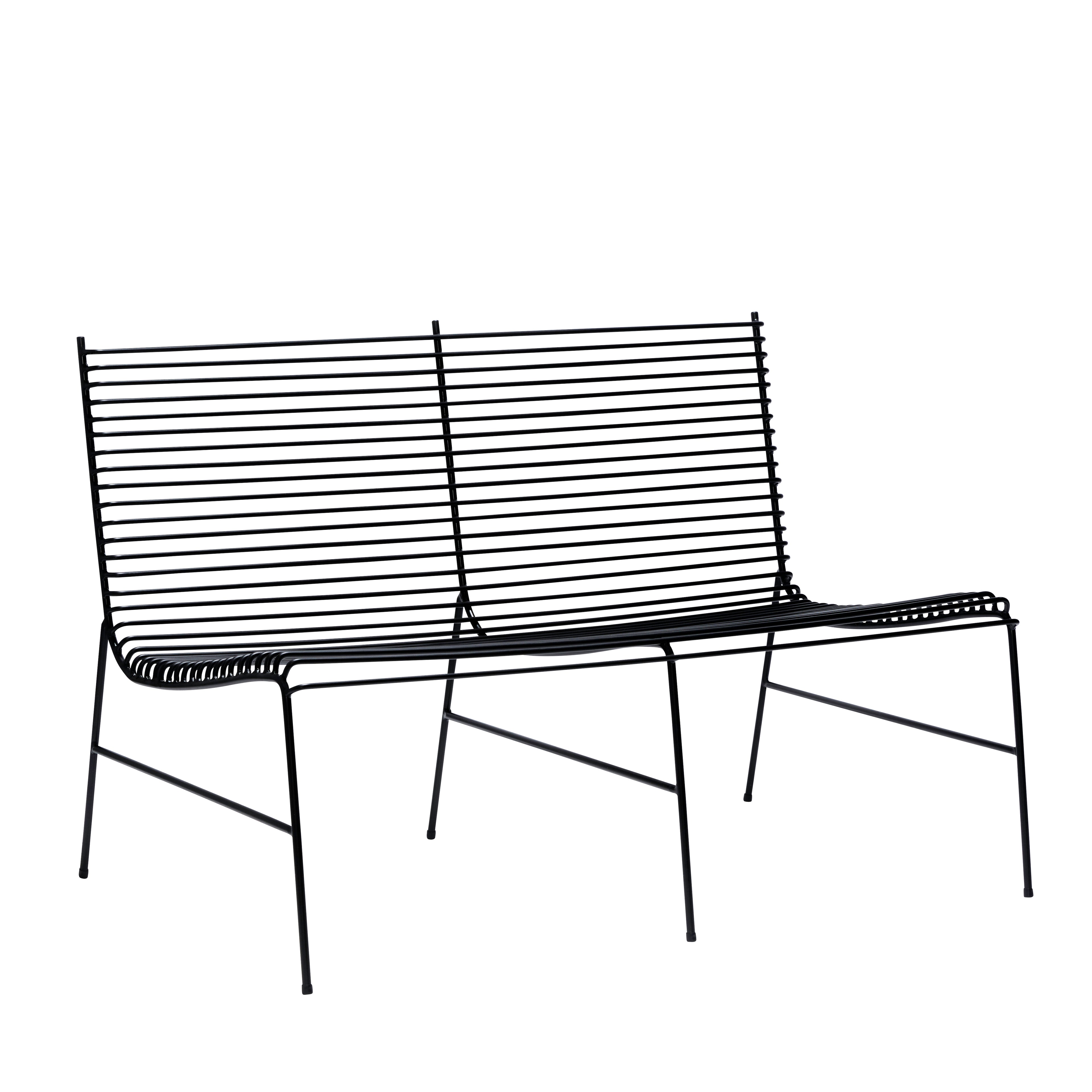 Saitenbank schwarz - 122x75xh80cm