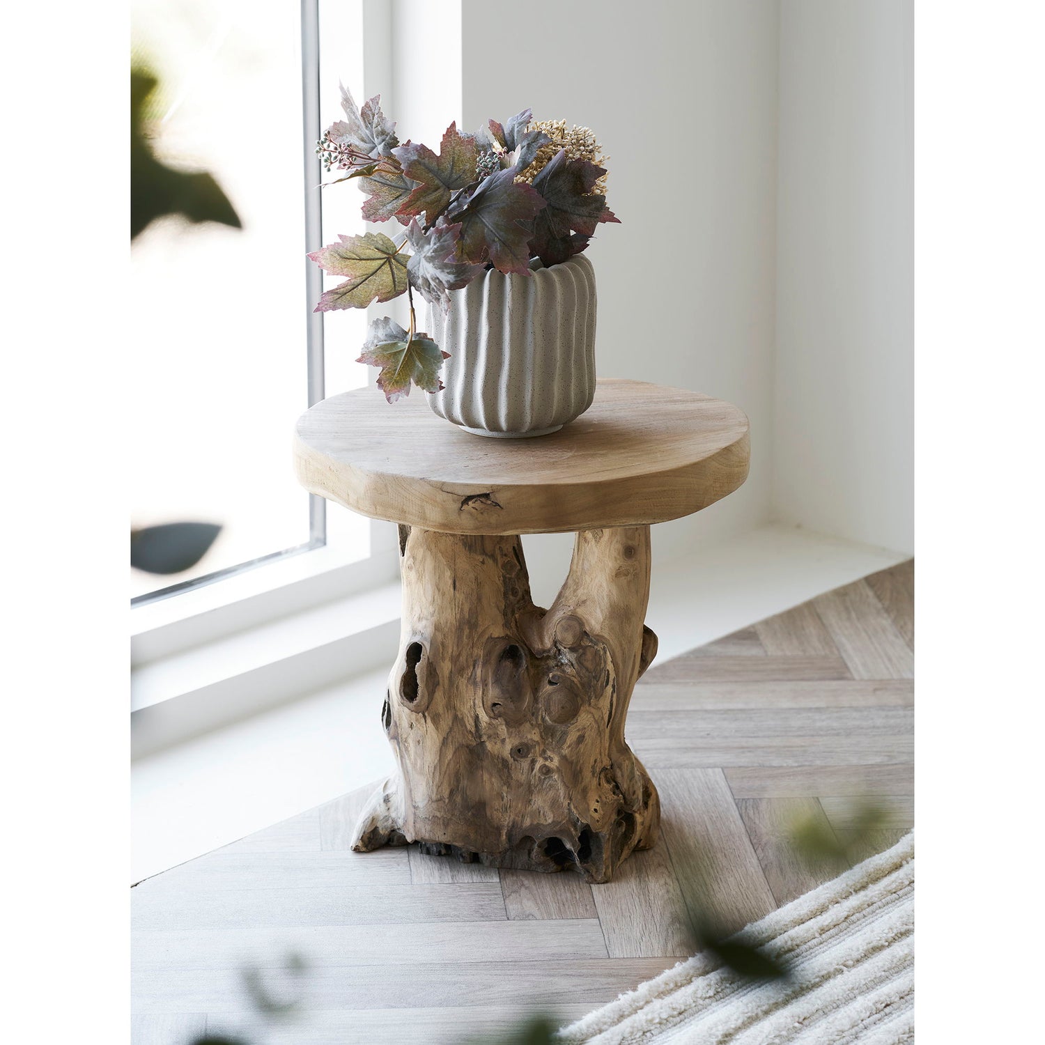 Palena Side Table - Beistelltisch, Teak, Natur Ø40x45 cm