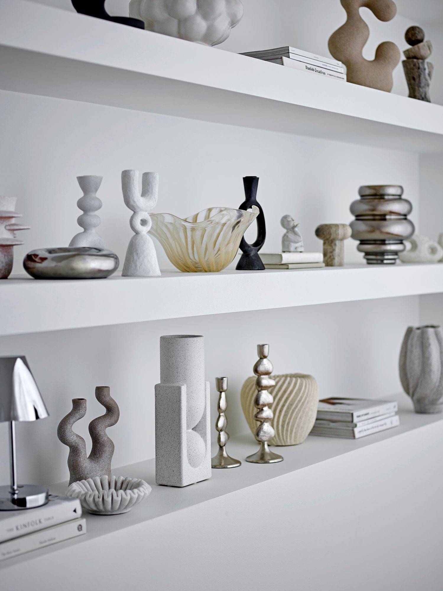 Bloomingville Salome Vase, weiß, Steinzeug