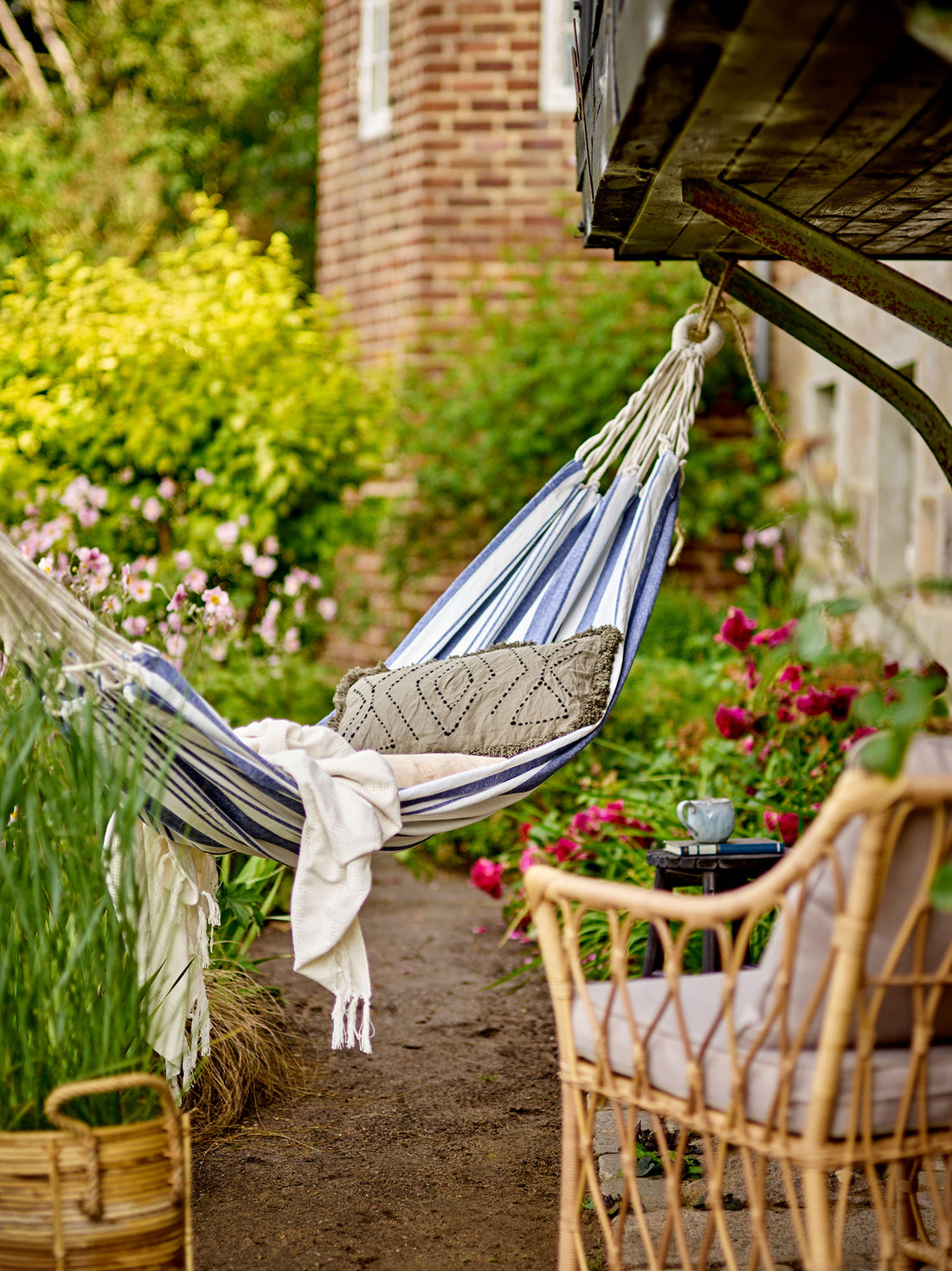 Bloomingville Remo Hängematte, Blau, Baumwolle