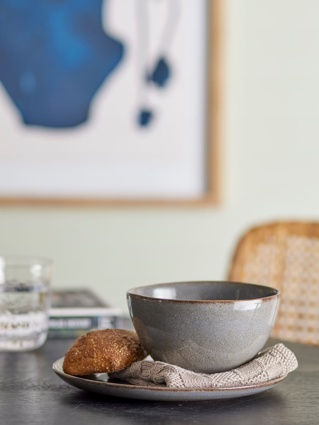 Bloomingville Sandrine Breakfast Set, Grau, Steinzeug