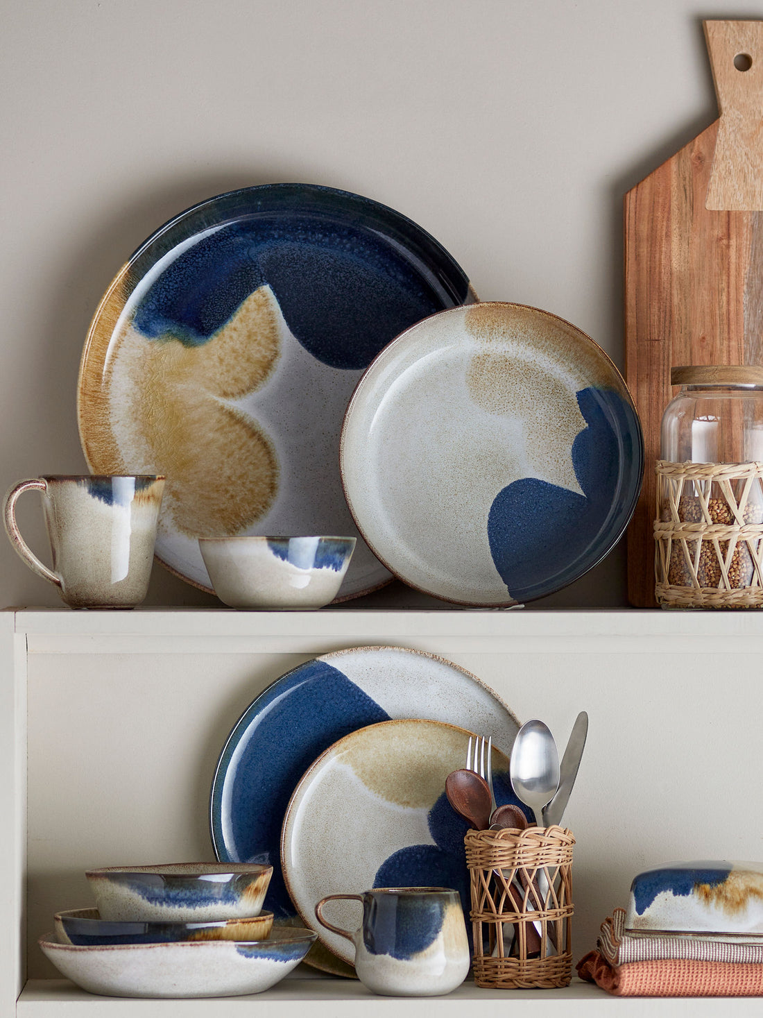 Bloomingville Jules Tischservice Set, Grau, Steinzeug