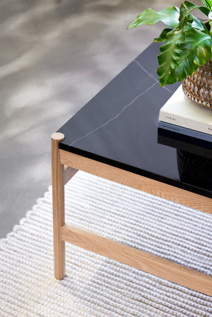 Raw Couchtisch Schwarz/Natur - 80x80xh45cm