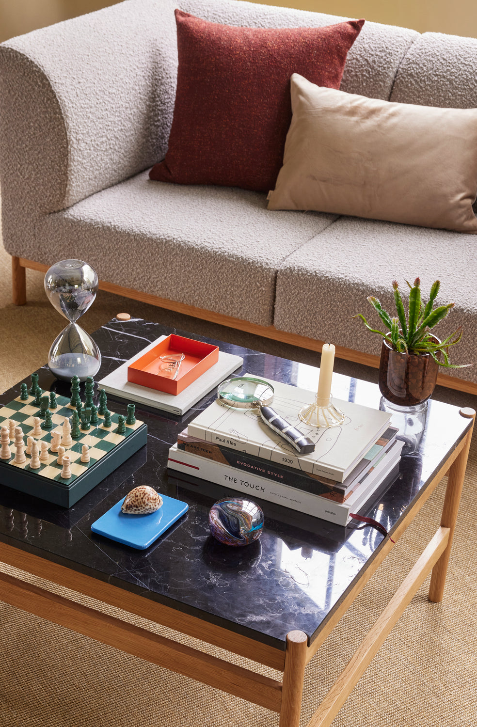 Raw Couchtisch Schwarz/Natur - 80x80xh45cm