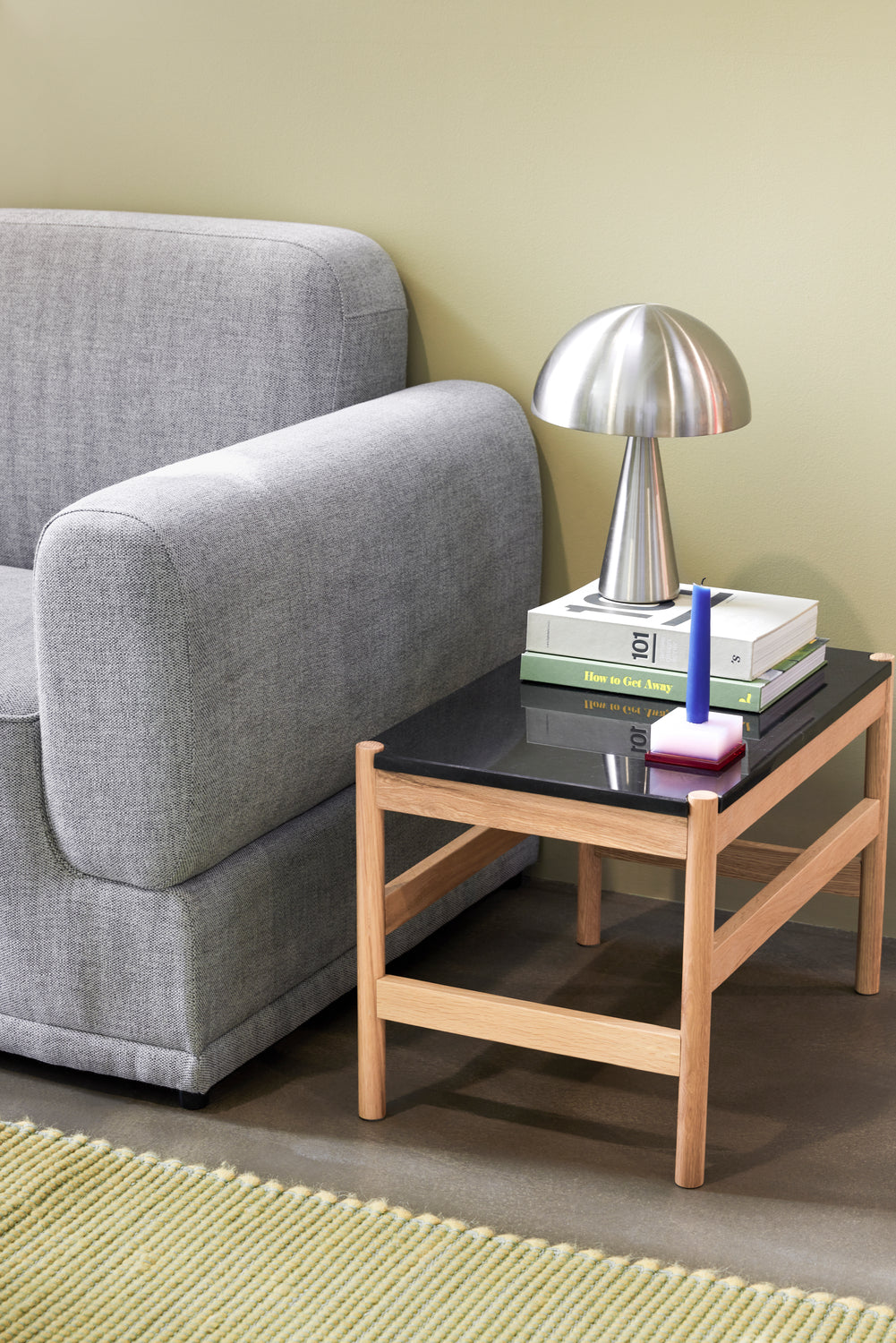 Raw Beistelltisch Schwarz/Natur - 60x40xh42cm