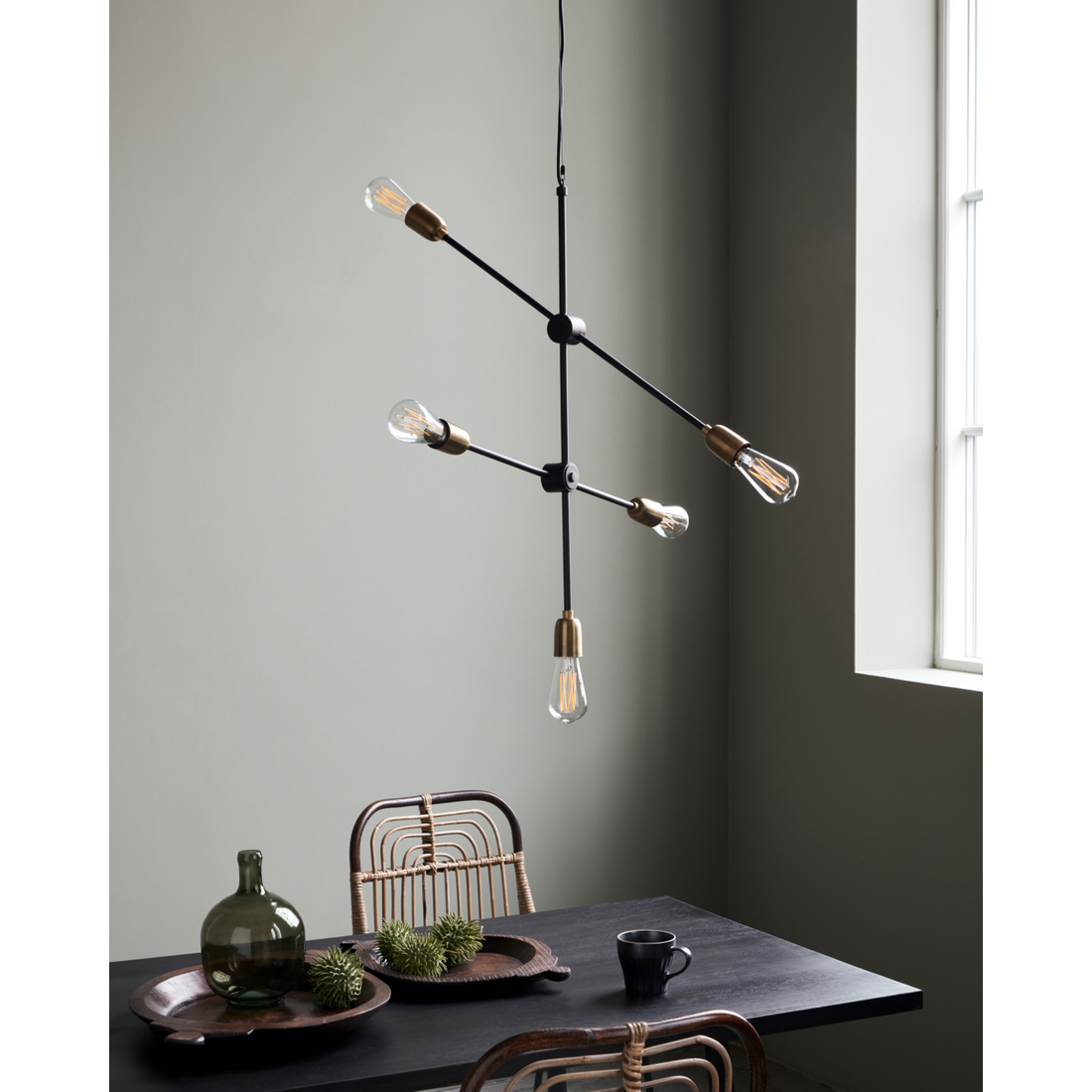 Lampe, HDmolekular, schwarz; Messing