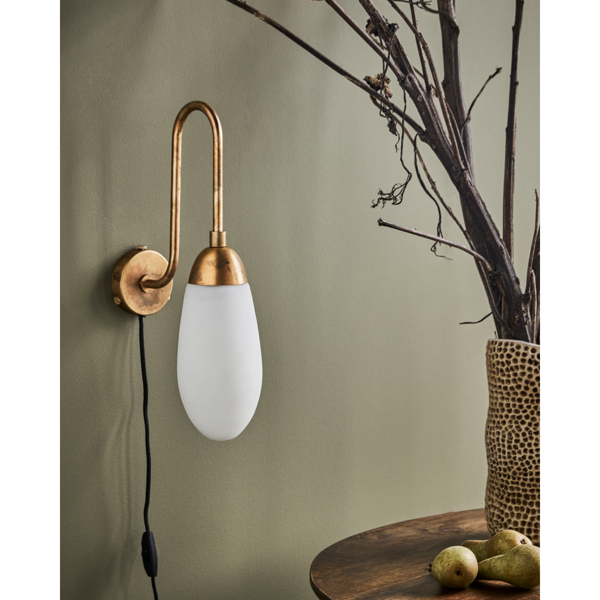 Wandlampe, Hddrop, antikes Messing