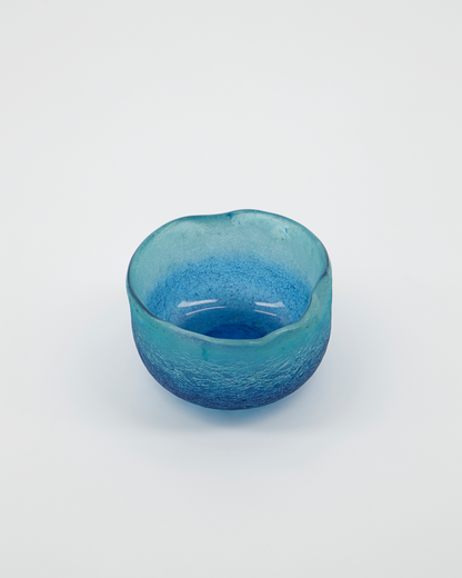 Teelichthalter, HDCrackle, Blau