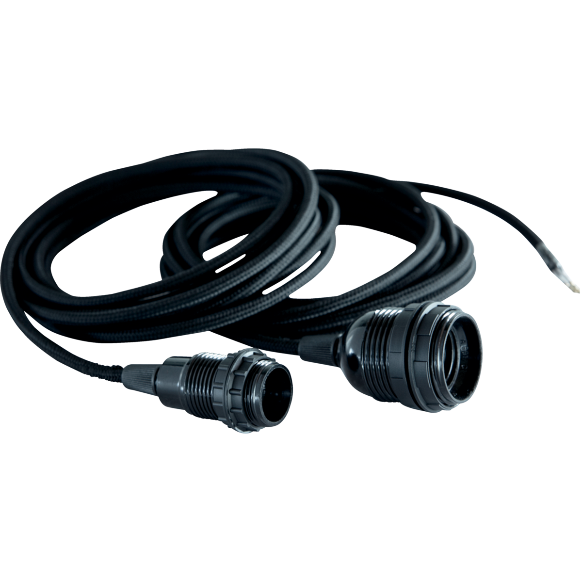 House Doctor – Stoffkabel mit Buchse und zwei Bypass-Ringen, Schwarz