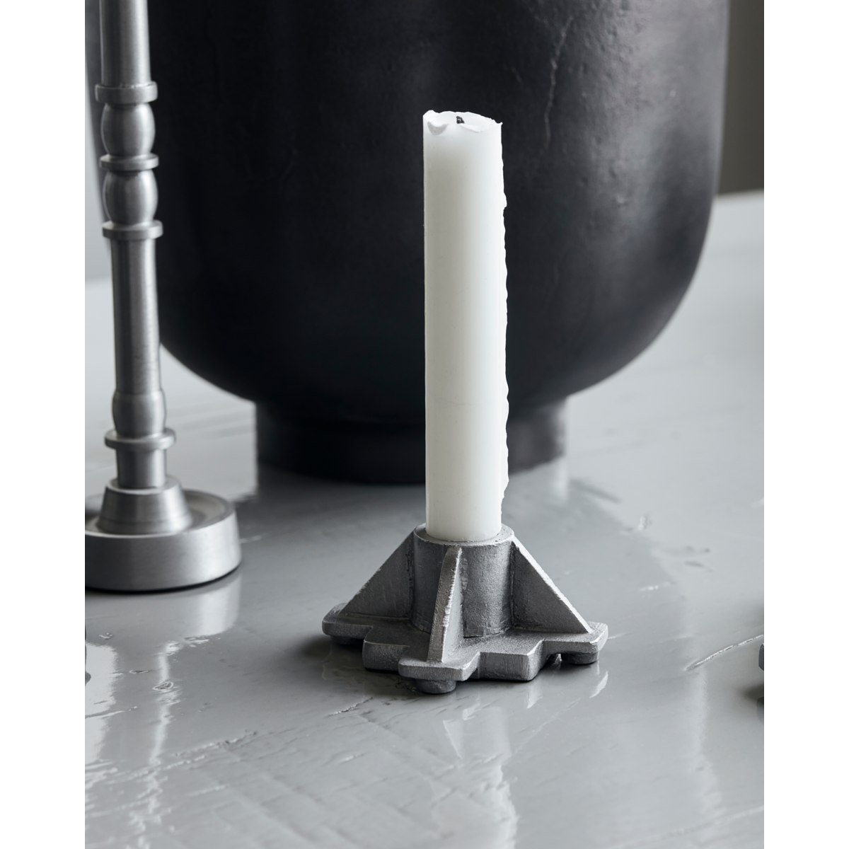 Candlestick, Hdcastle, Antique Aluminium