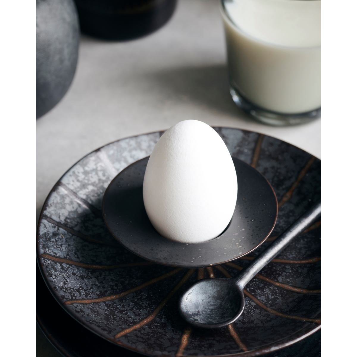 Eierbecher, Hdpion, schwarz;