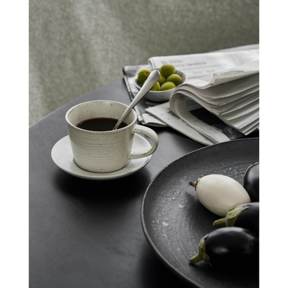 Tasse mit Untertasse, Hdpion, grau; Weiß