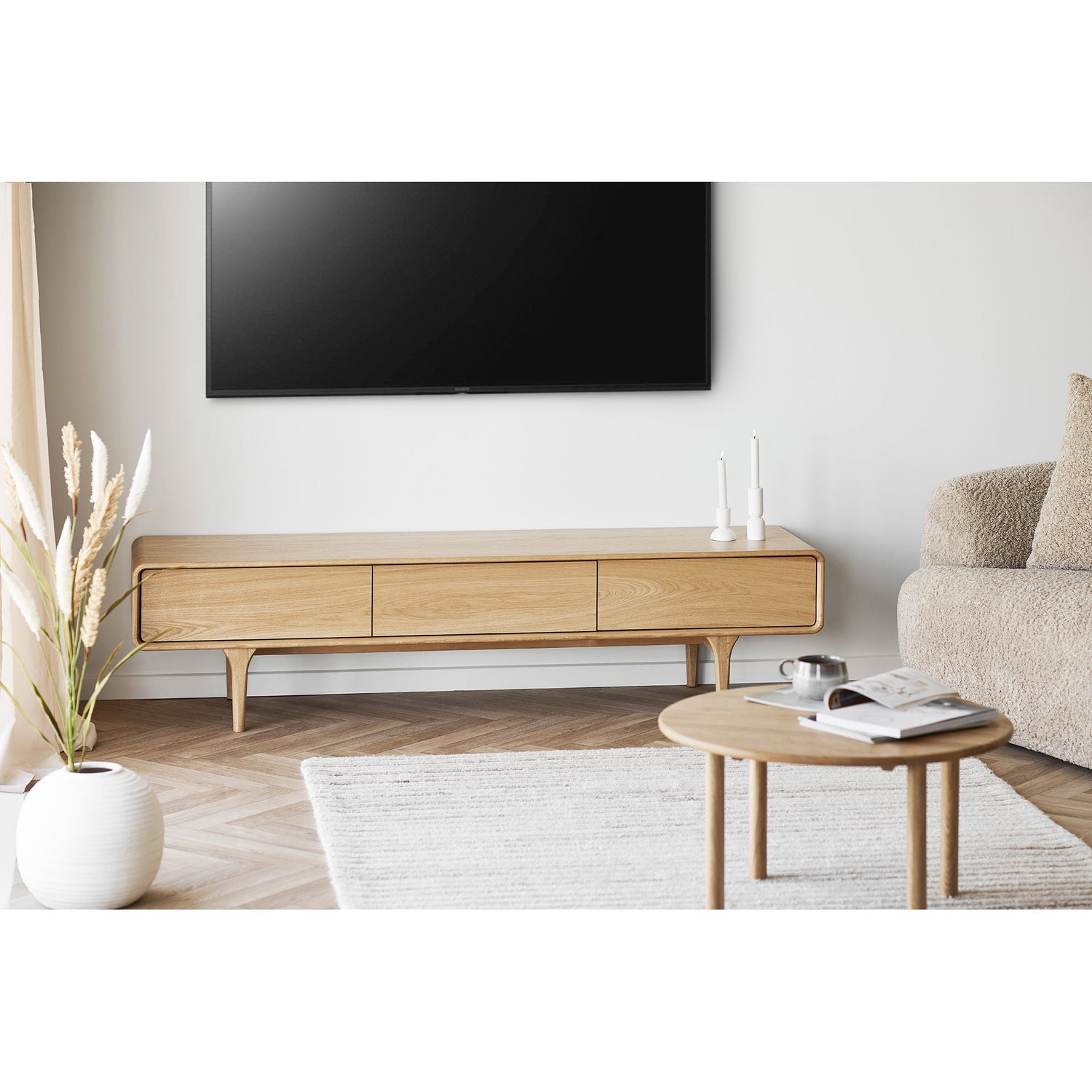 Jena Couchtisch - Couchtisch, Eiche, Natur Ø70x40 cm