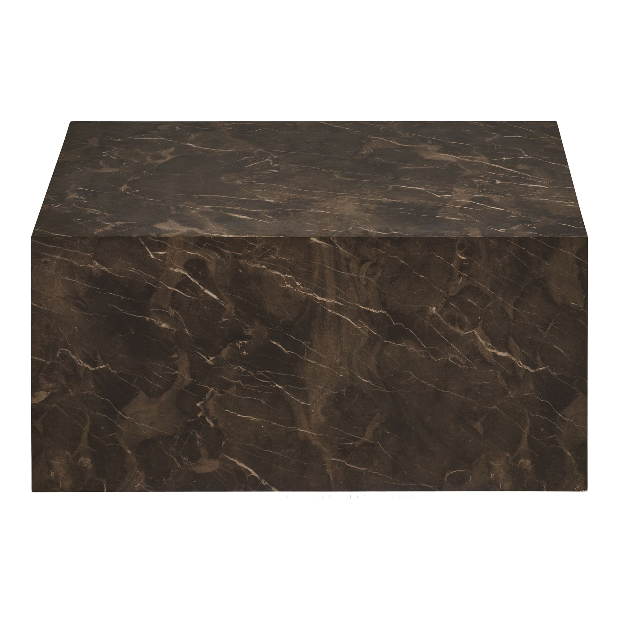Prager Couchtisch - Couchtisch, Marmor -Look, braun 60x80x40 cm