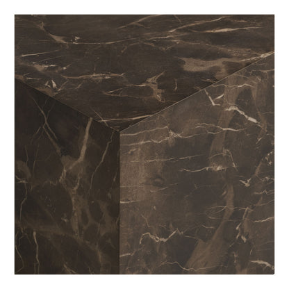 Prager Couchtisch - Couchtisch, Marmor -Look, braun 60x80x40 cm