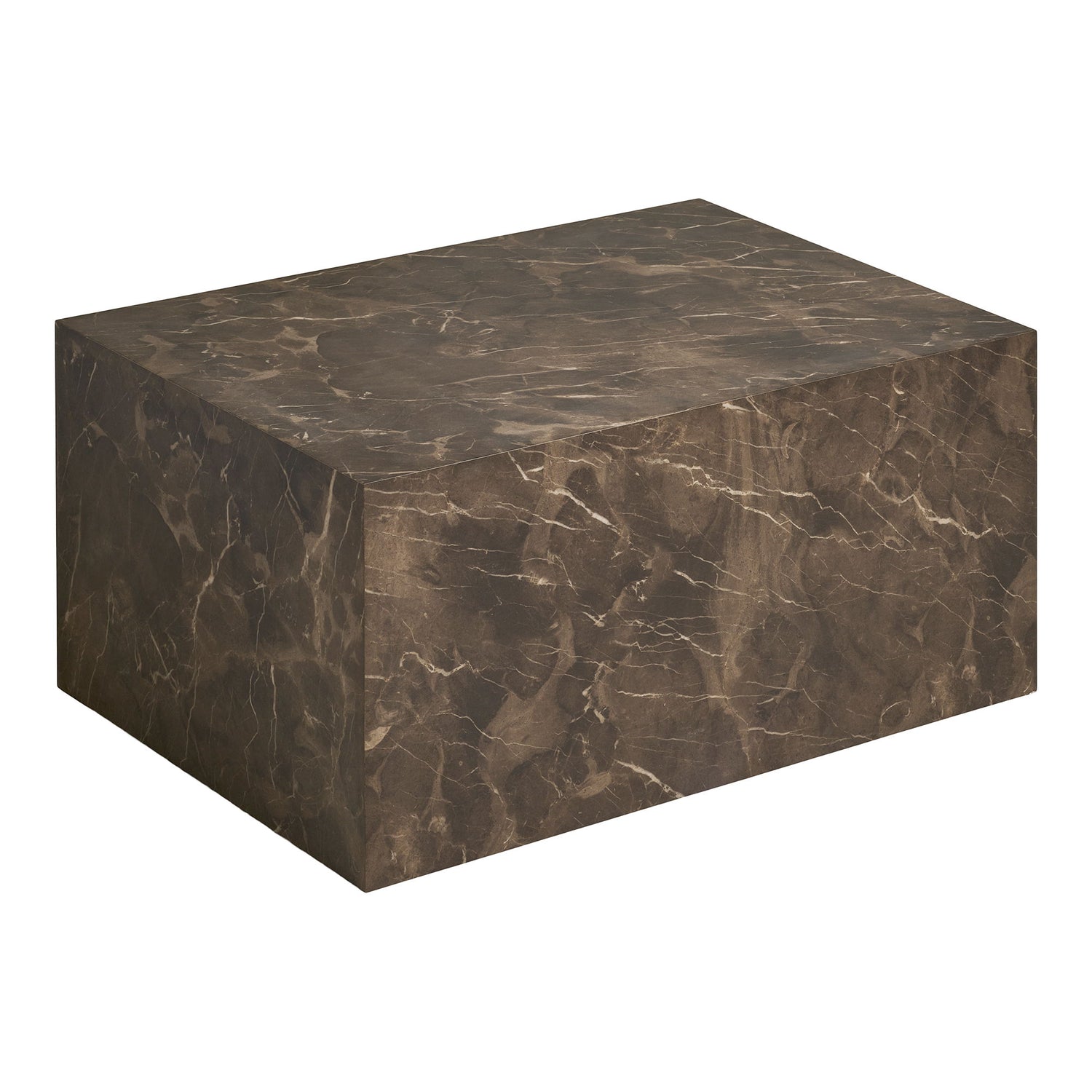 Prager Couchtisch - Couchtisch, Marmor -Look, braun 60x80x40 cm