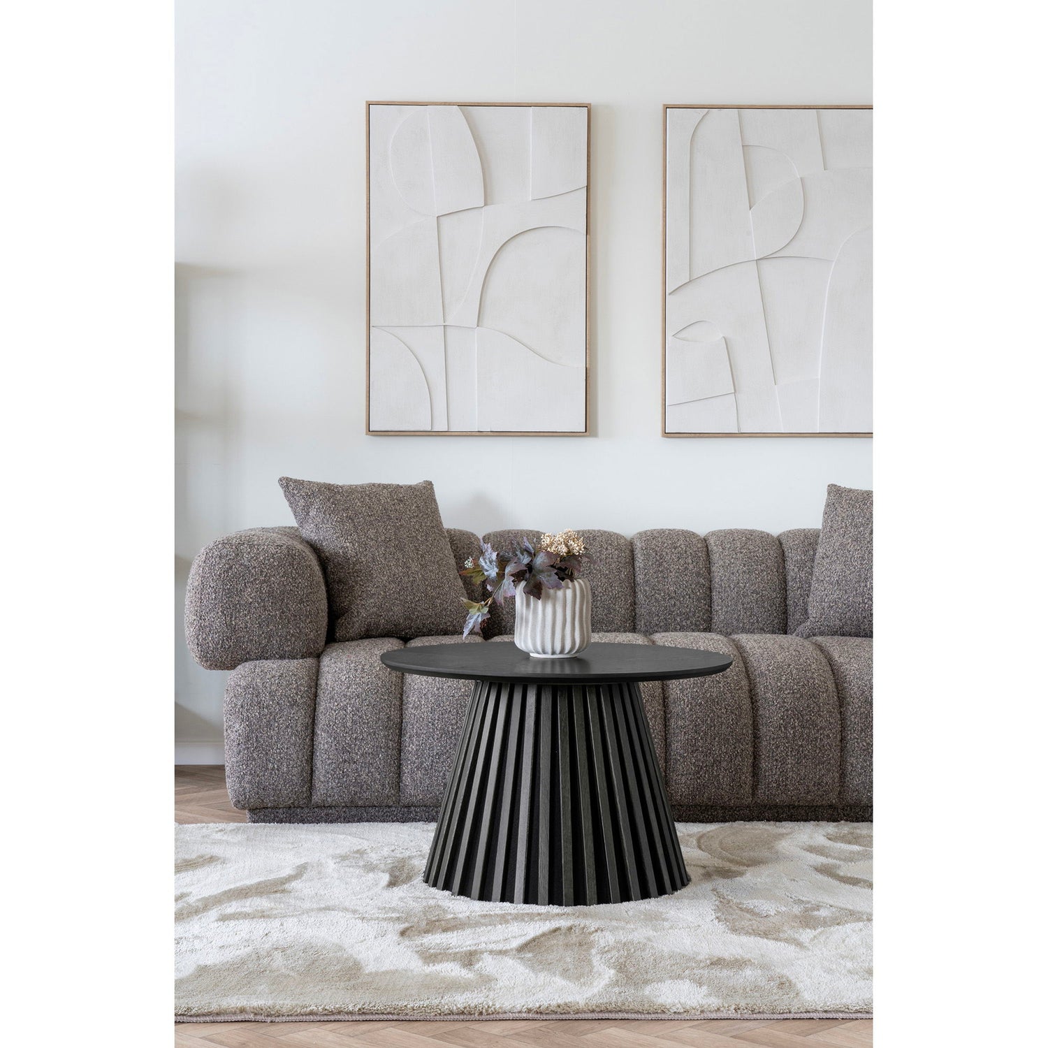 Osaka Couchtisch - Couchtisch, Eichenfurnier, schwarz Ø70x45 cm