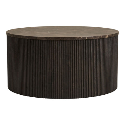 Rota Couchtisch - Couchtisch, Marmor -Look, dunkelbraun Ø80x40 cm