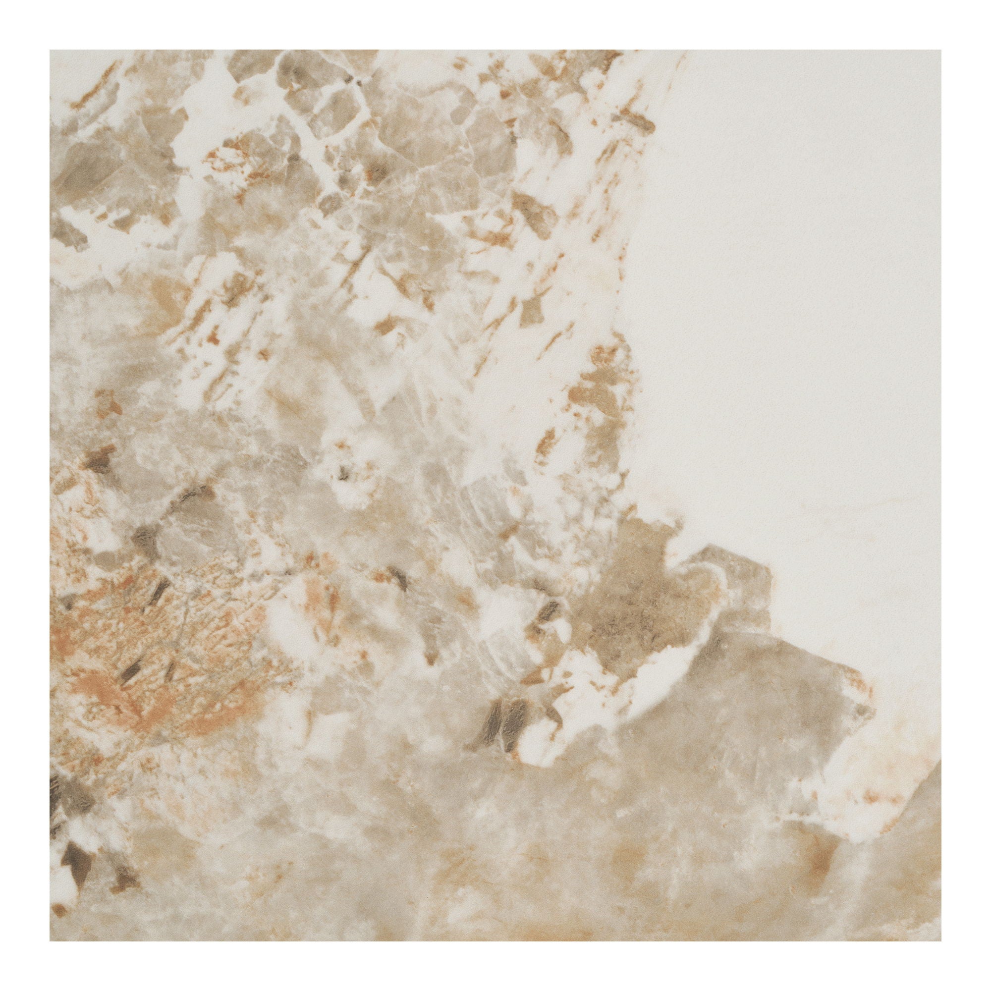 Athen Couchtisch - Couchtisch, Keramikarbeitsplatte, weiß/dunkelbraun Ø80x40 cm