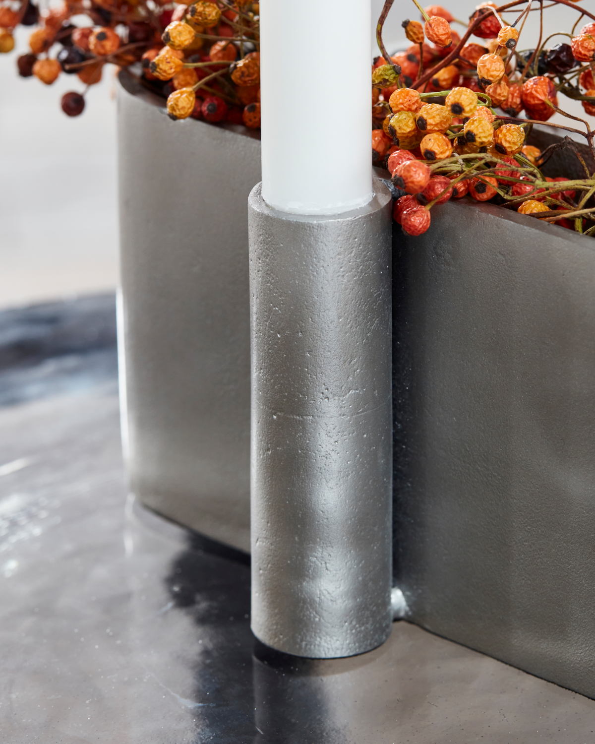 , HDVier oval, gebürstetes Silber