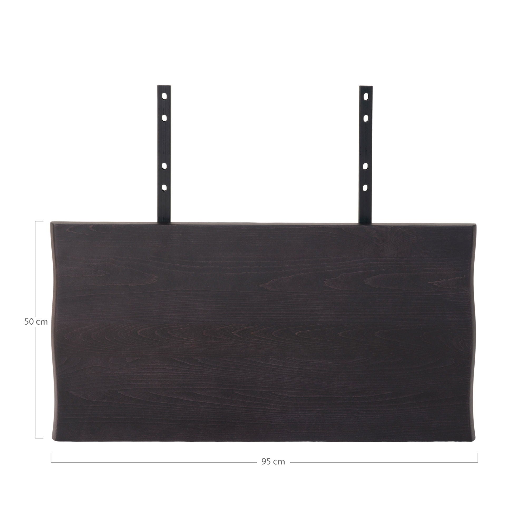 Set aus zwei zusätzlichen Tellern aus schwarzer Eiche mit gewelltem Rand