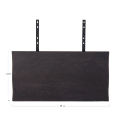 Set aus zwei zusätzlichen Tellern aus schwarzer Eiche mit gewelltem Rand