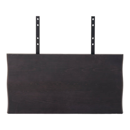 Set aus zwei zusätzlichen Tellern aus schwarzer Eiche mit gewelltem Rand