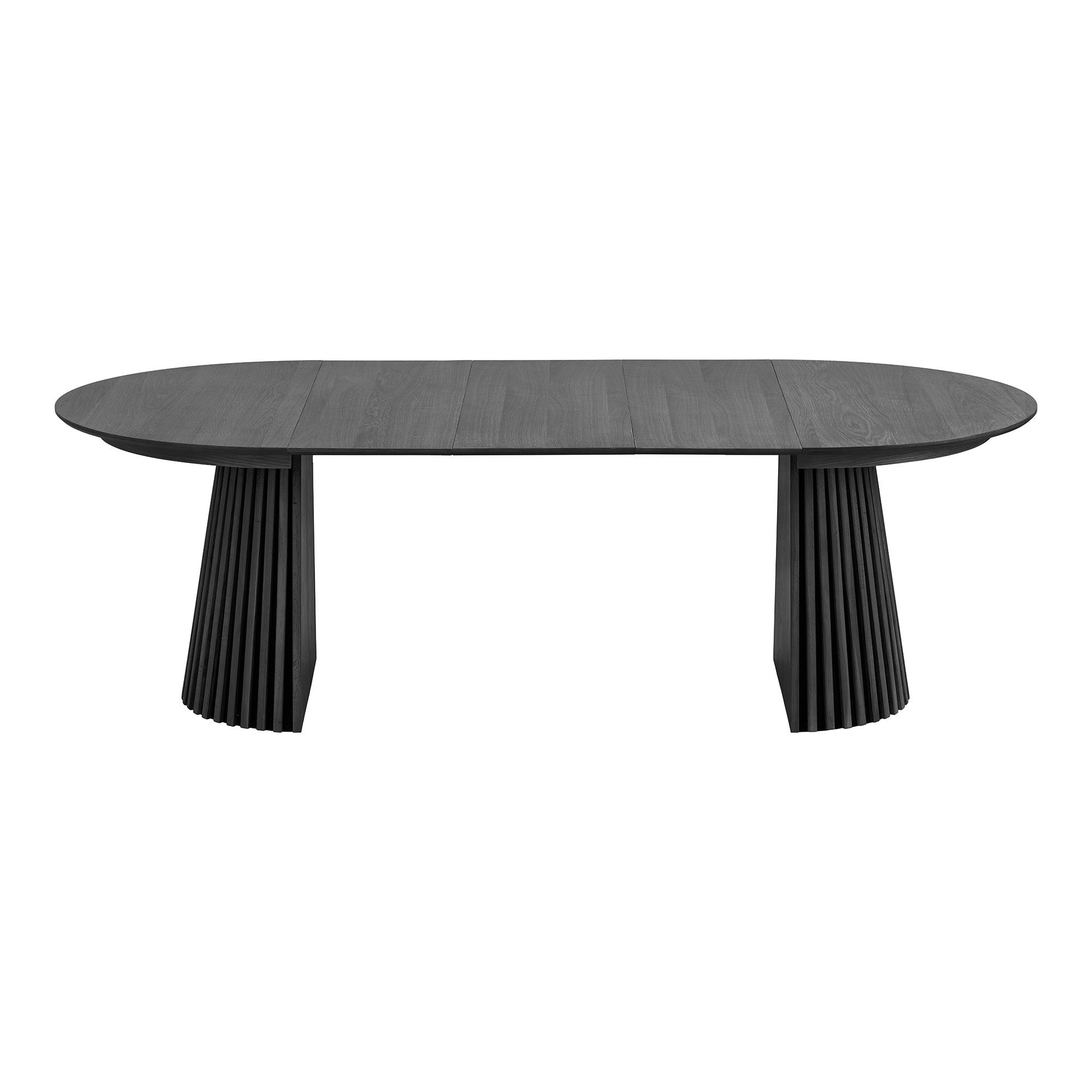 Osaka Esstisch - Esstisch, Eichenstrahlen, schwarz, inkl. Drei ergänzende Platten Ø120x120-160-200-240x75 cm
