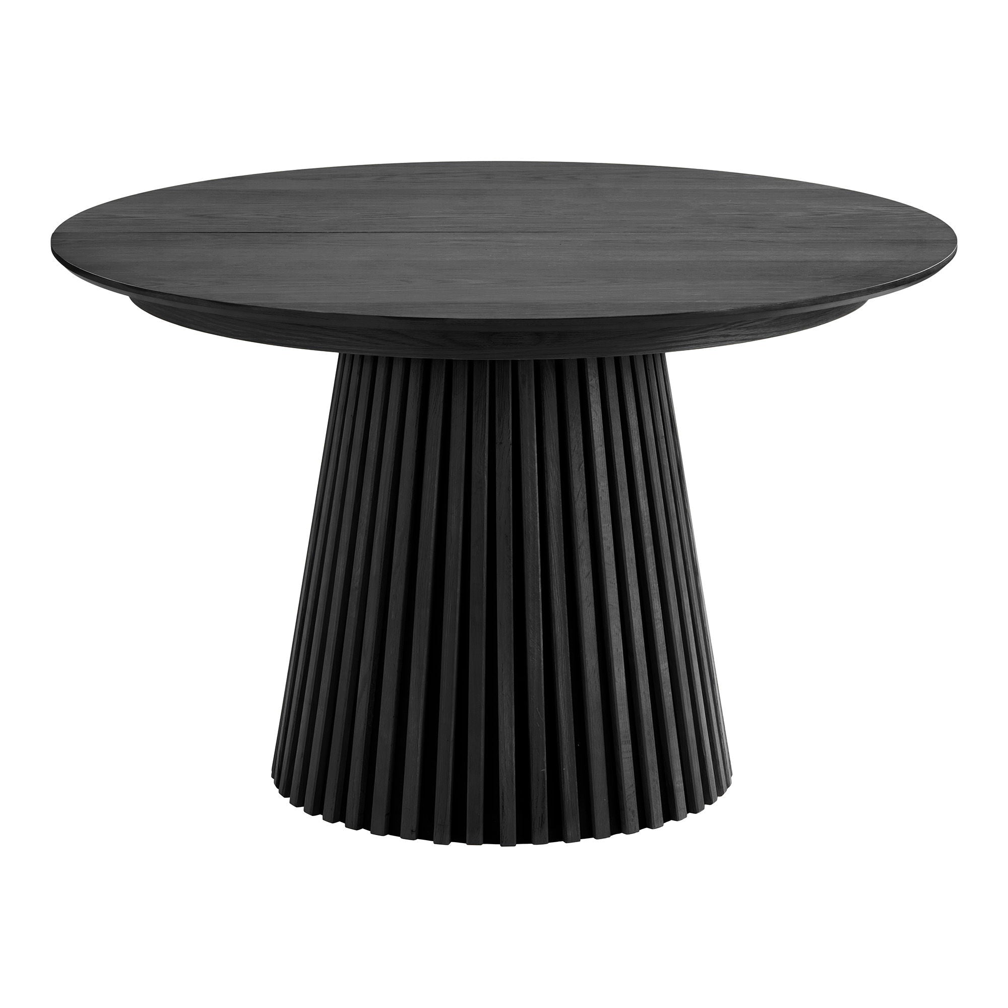 Osaka Esstisch - Esstisch, Eichenstrahlen, schwarz, inkl. Drei ergänzende Platten Ø120x120-160-200-240x75 cm