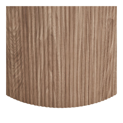 Athens Esstisch - Esstisch, Tischplatte aus Keramik, weiß, dunkelbraun ø120x76 cm