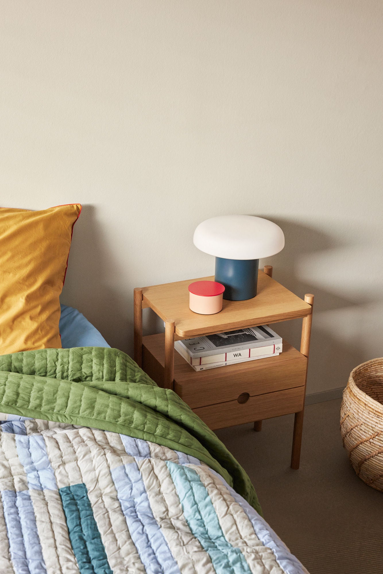 Hübsch -Twist -Betsport -Block 260x260 Dunkelgrün/mehrfarbig