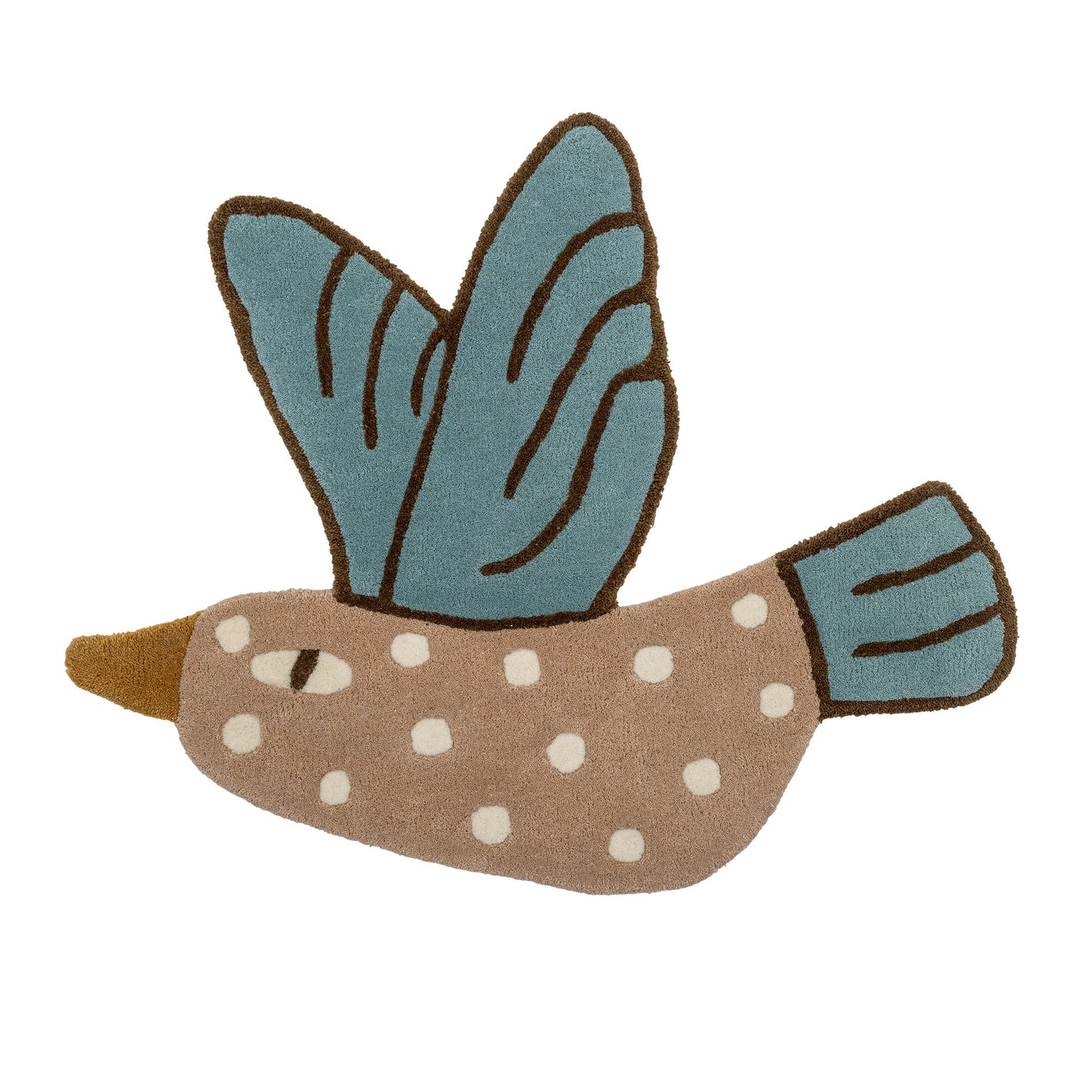 Bloomingville Mini Blue Jay Teppich, Blau, Wolle