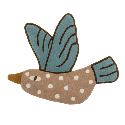 Bloomingville Mini Blue Jay Teppich, Blau, Wolle