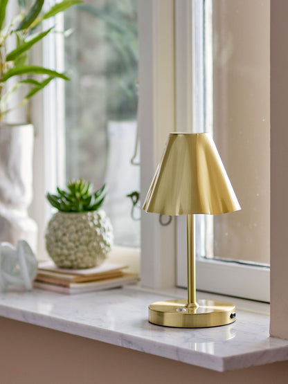 Bloomingville Lianna Tragbare Lampe, wiederaufladbar, Messing, Metall