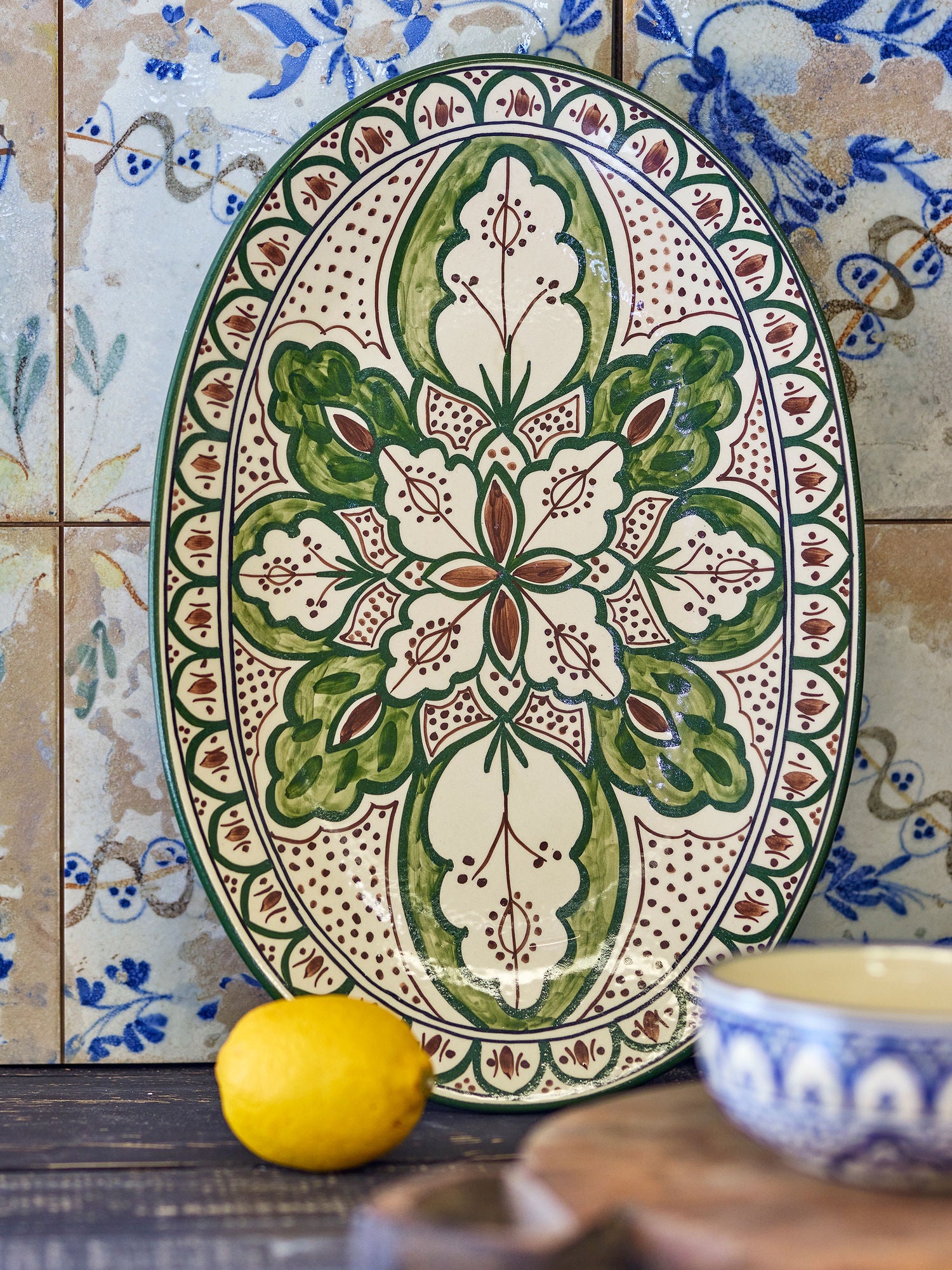 Creative Collection Karlie Servierschale, Grün, Steinzeug