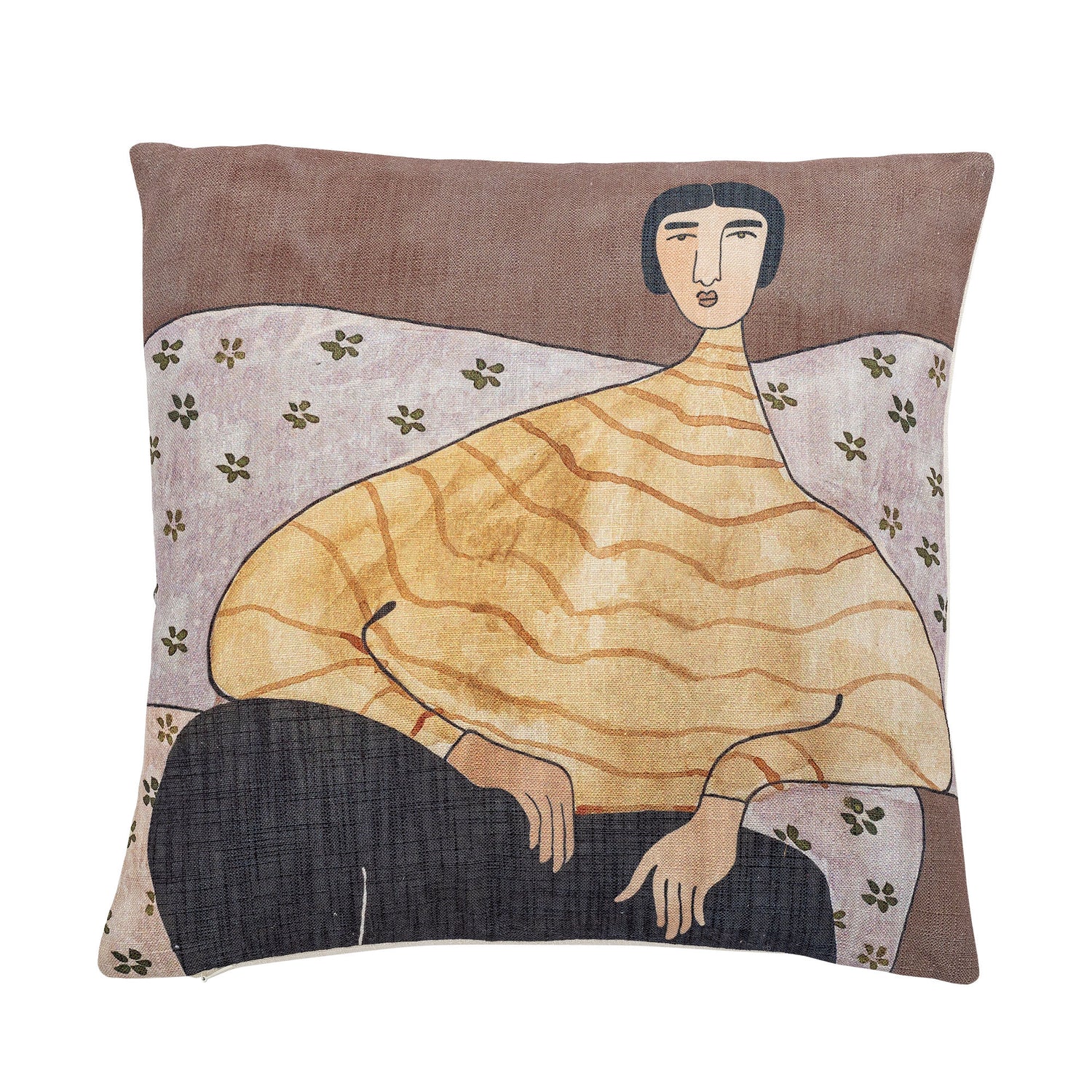 Bloomingville Zita Kissen, Gelb, Polyester