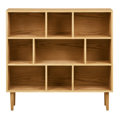 Oshawa -Buchregal - Buchregal, Eiche/Eichenfurnier, Natur 30x112x104.5 cm