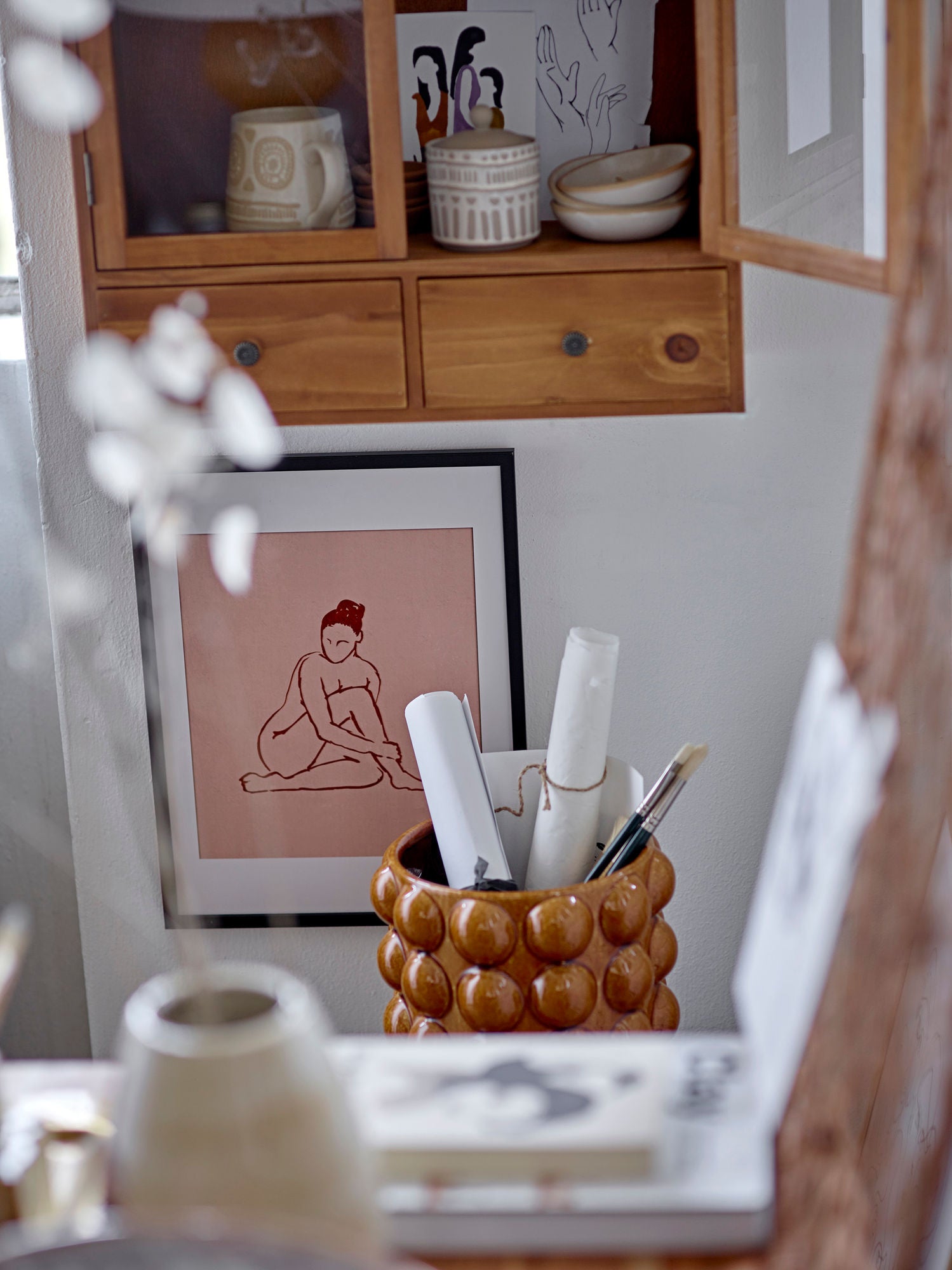 Bloomingville Jona Vase, Brown, Steinzeug