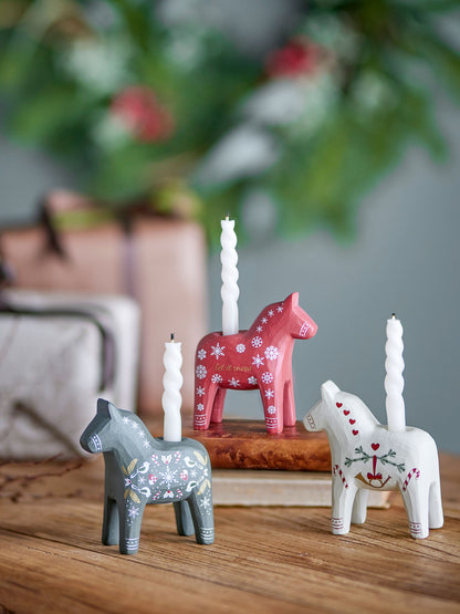 Bloomingville Siffer Candlestick, Rot, Polyresin