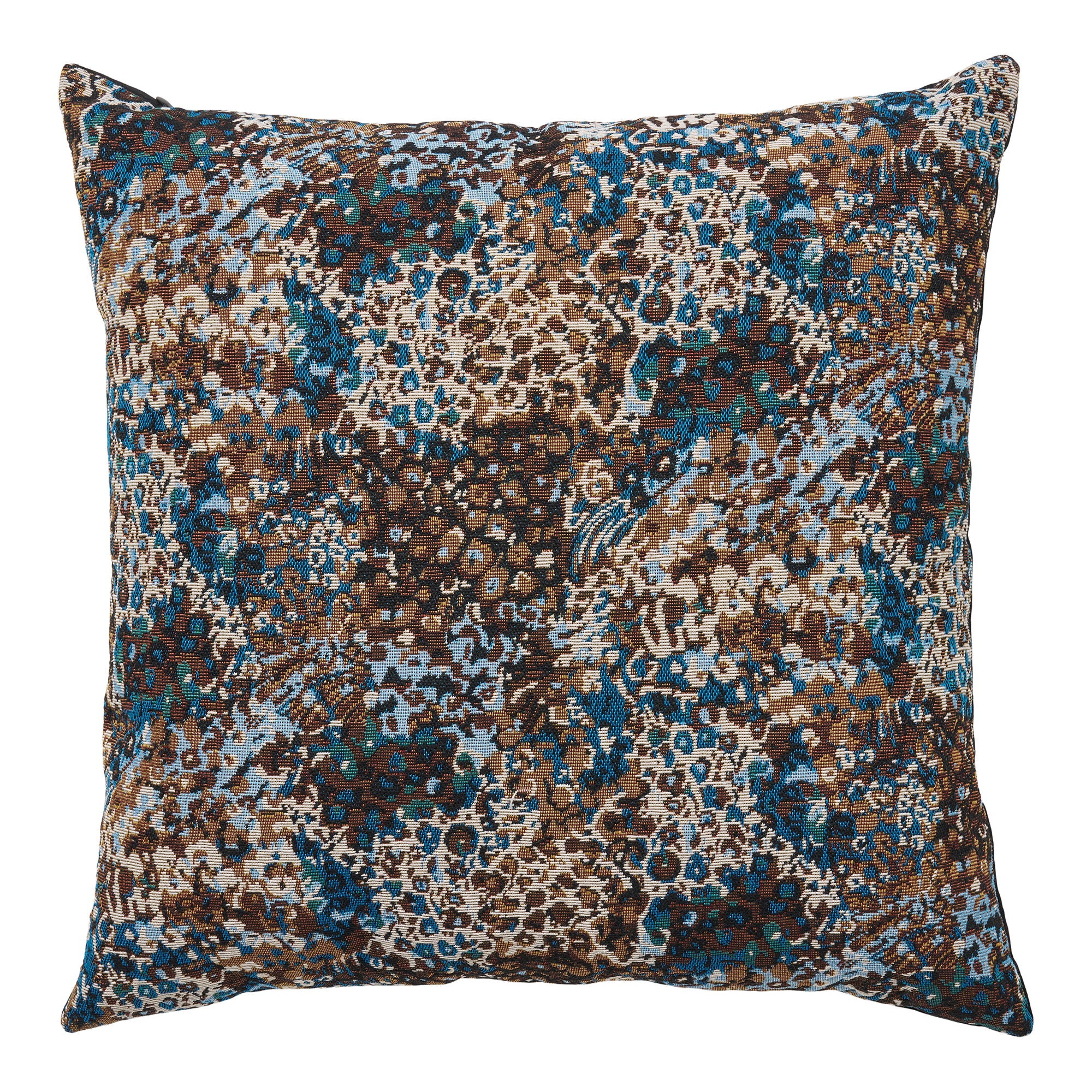 Blütenkissen - Kissen, blau/braune Mischung 45x45 cm