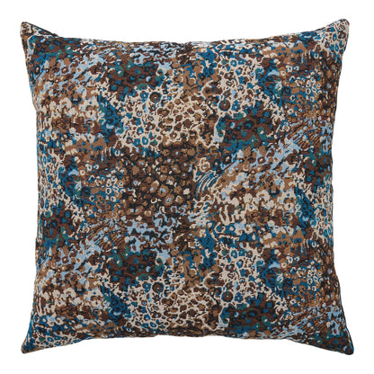 Blütenkissen - Kissen, blau/braune Mischung 45x45 cm
