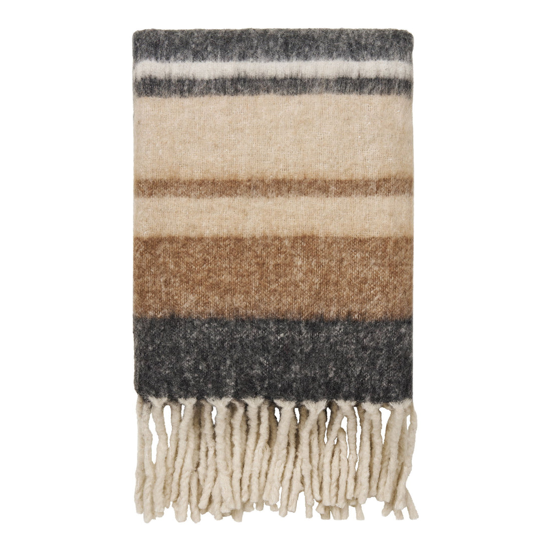 Karmelplaid - Plaid, Wollmischung, Schwarz/Braun 130x170 cm
