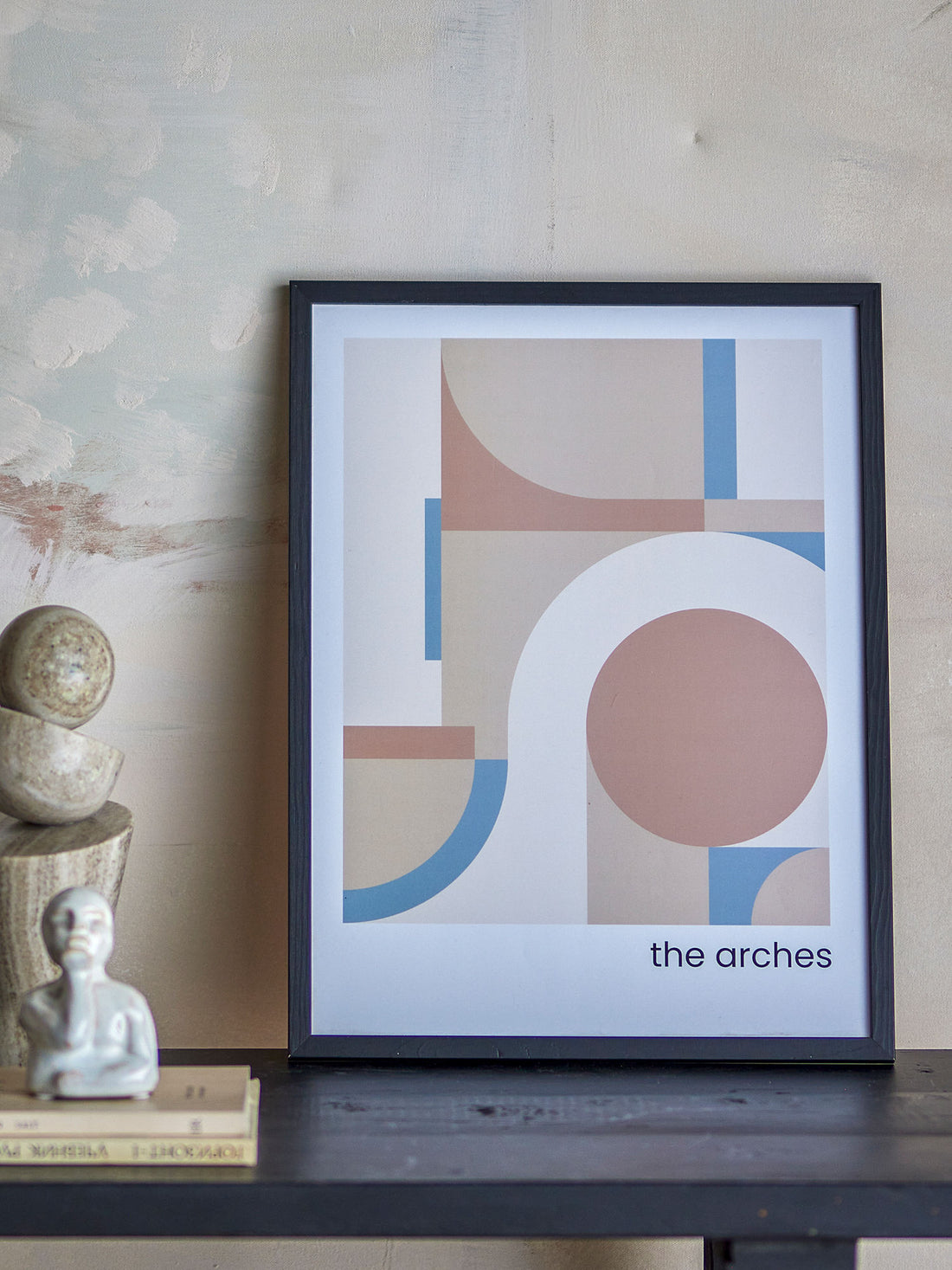 Bloomingville Arches Illustration mit Rahmen, schwarz, Mann