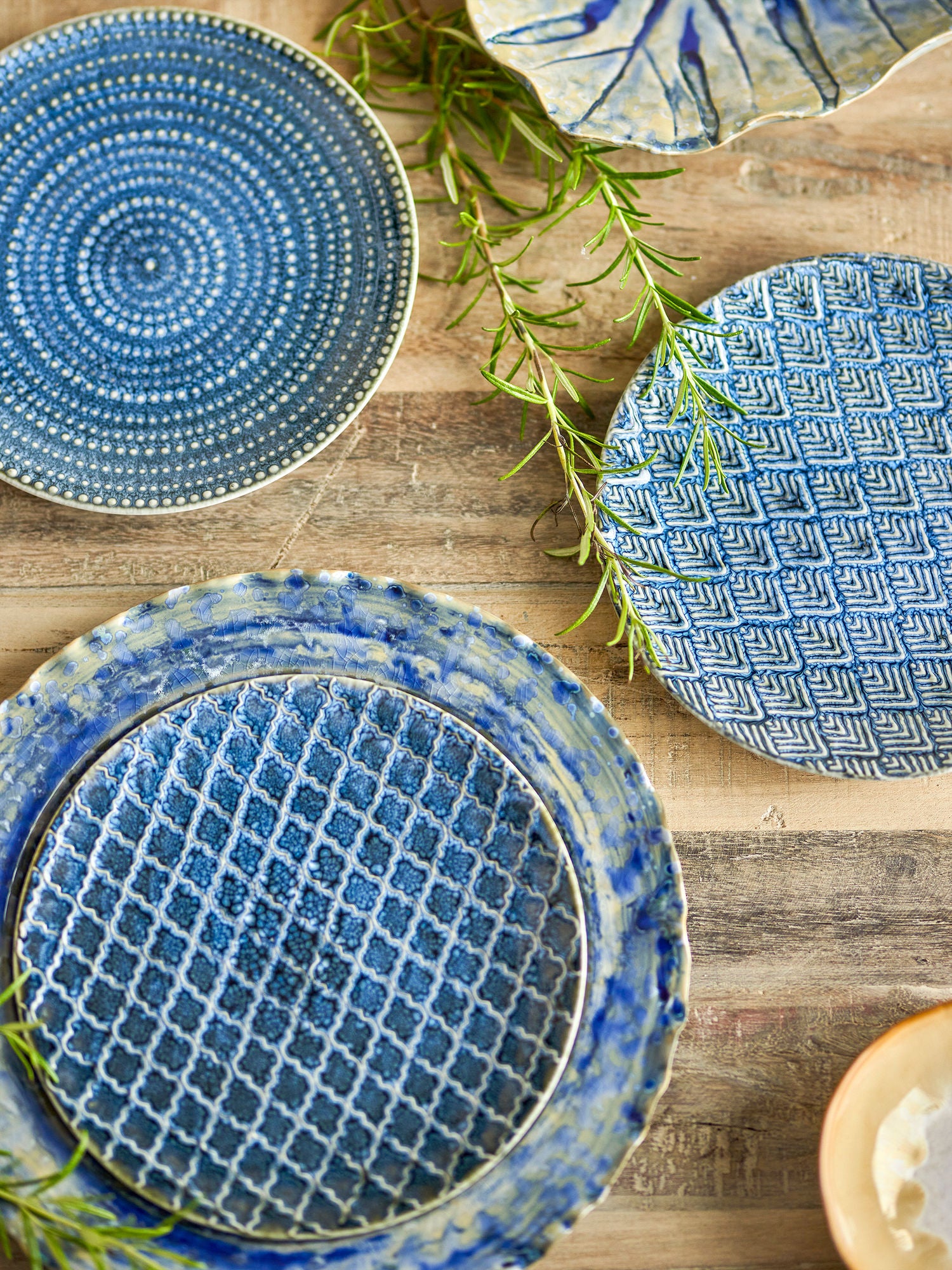 Kreative Kollektion Elanor Plate, Blau, Steinzeug