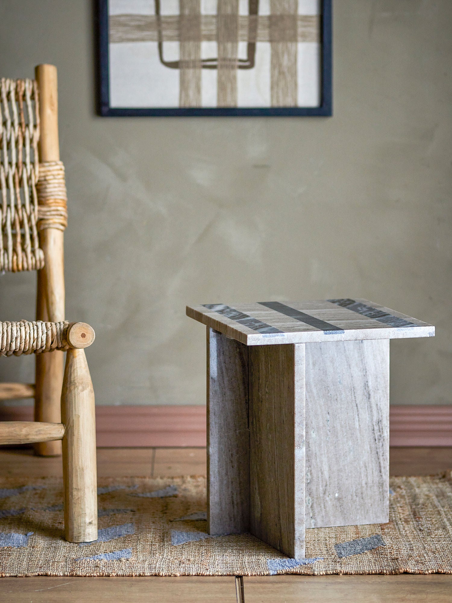 Bloomingville Clea Side Table, Brown, Marmor